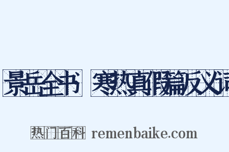 景岳全书·寒热真假篇反义词是什么意思的图片